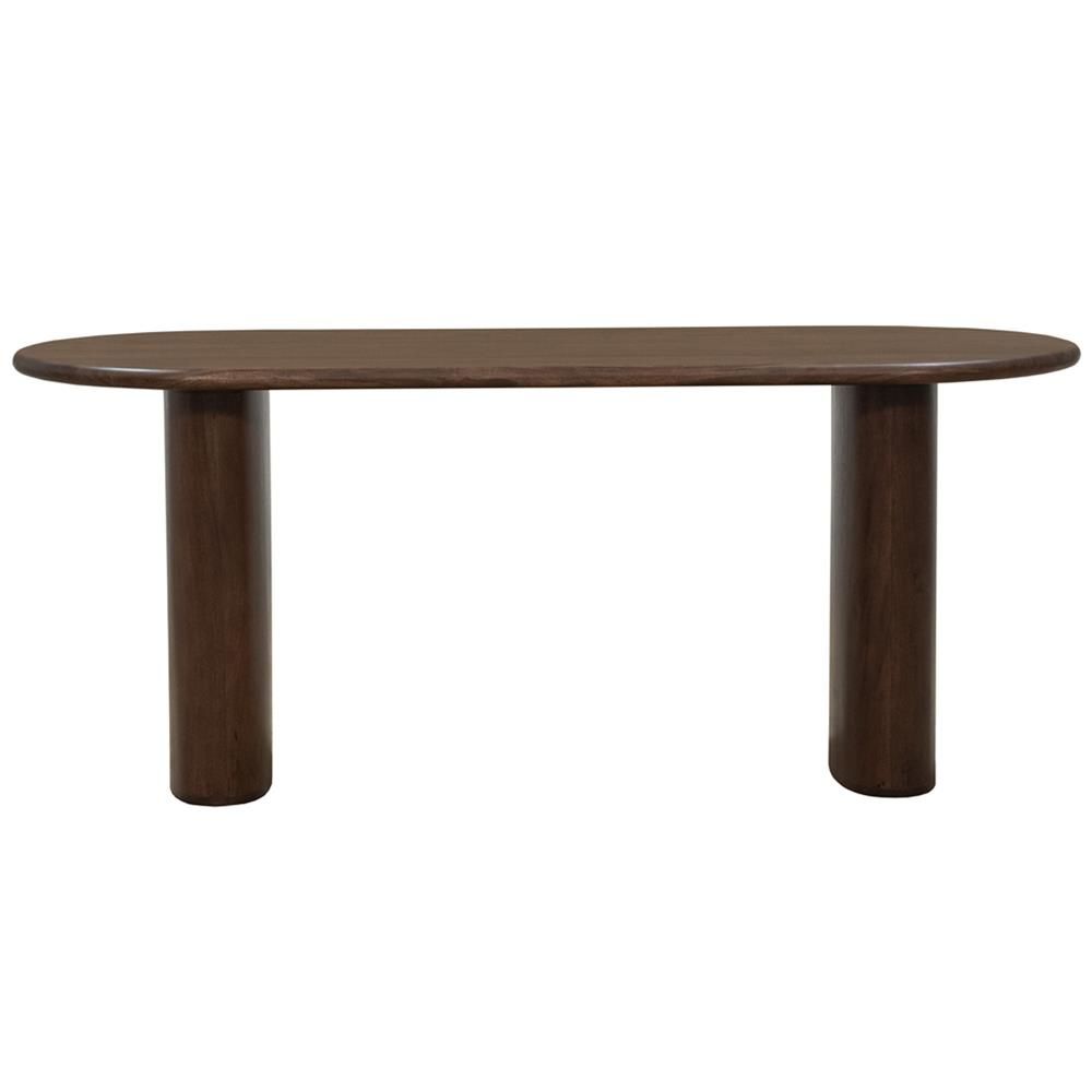 Olivia Modern Classic Dark Brown Acacia Oval Dining Table thumbnail 2