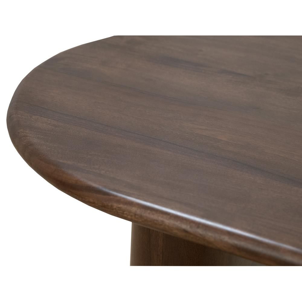 Olivia Modern Classic Dark Brown Acacia Oval Dining Table thumbnail 4