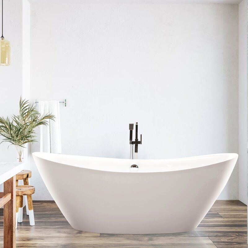 Freestanding Soaking Acrylic Bathtub thumbnail 5
