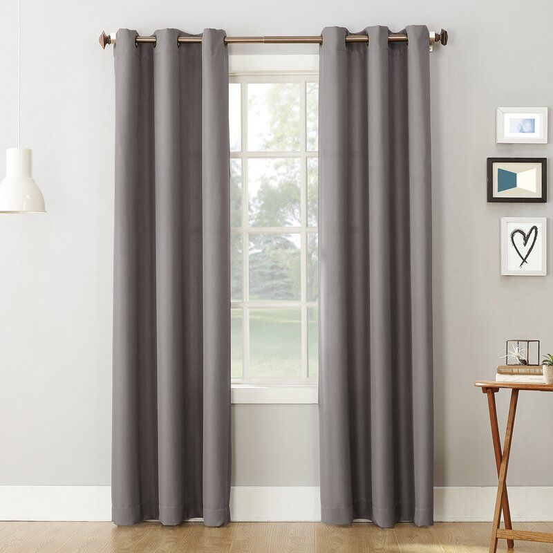 Matson Solid Semi-Sheer Grommet Single Curtain Panel-95" thumbnail 2