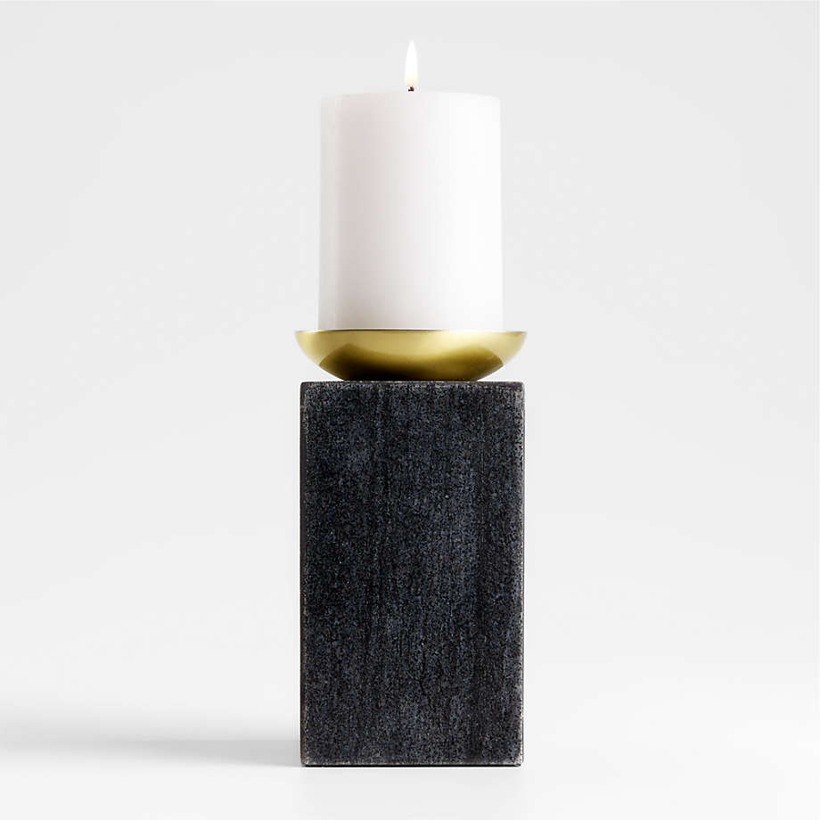 Sain Tall Black Marble Pillar Candle Holder thumbnail 2