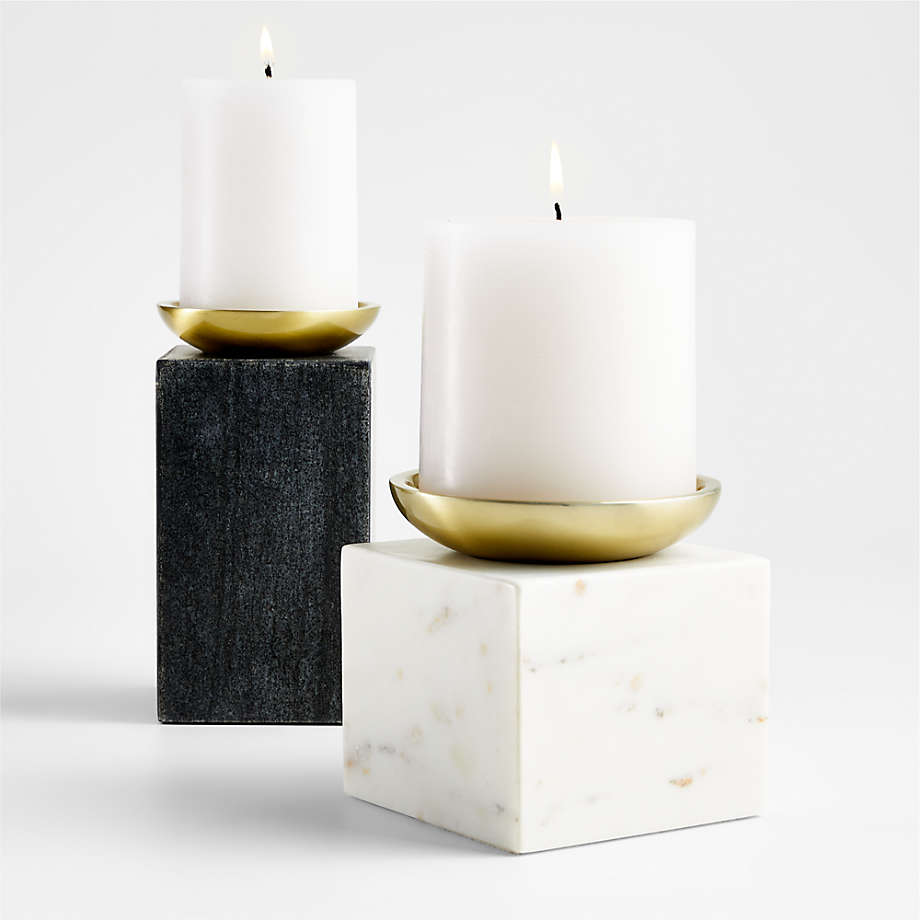 Sain Tall Black Marble Pillar Candle Holder thumbnail 3