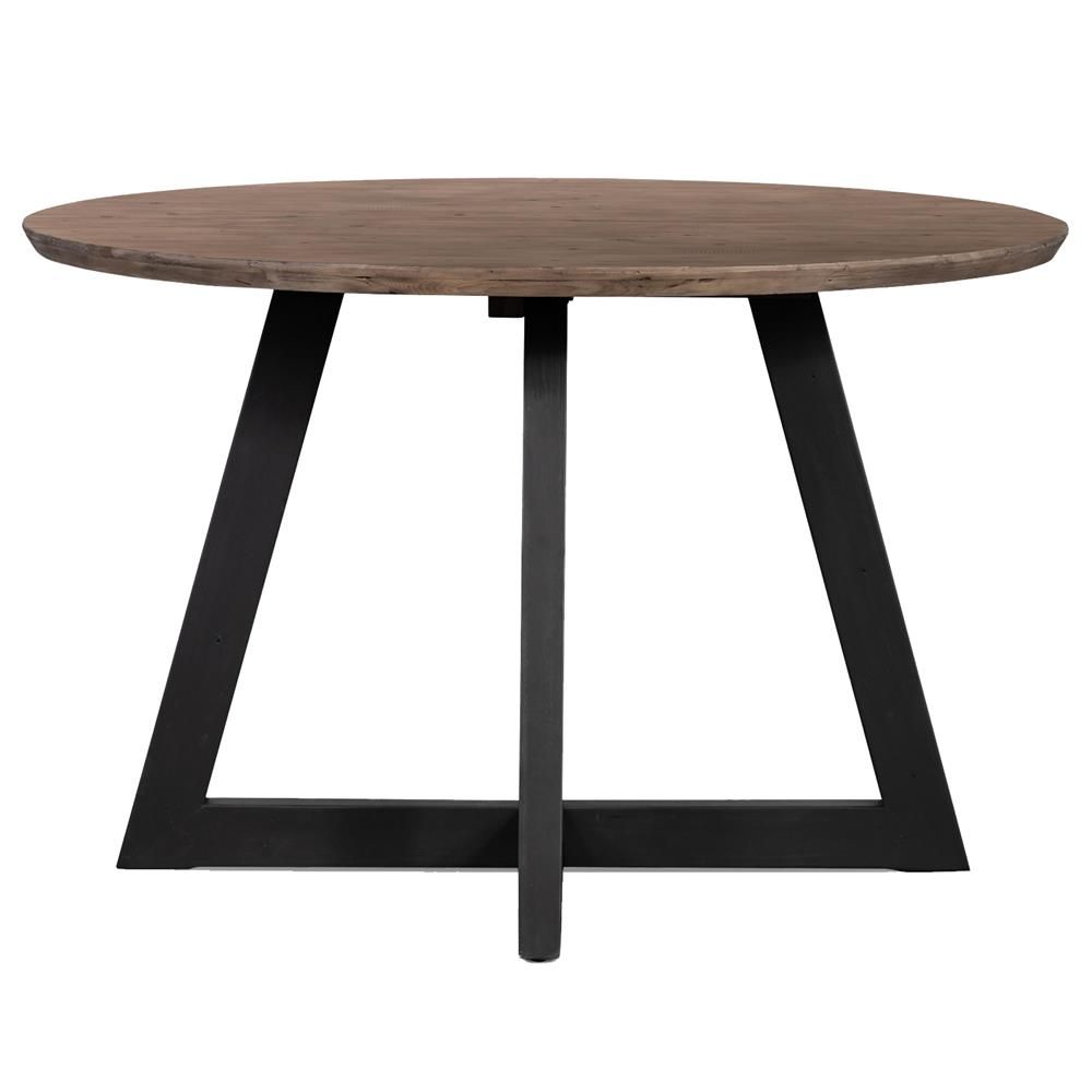Gabriel Classic Brown Reclaimed Wood Top Round Dining Table thumbnail 2