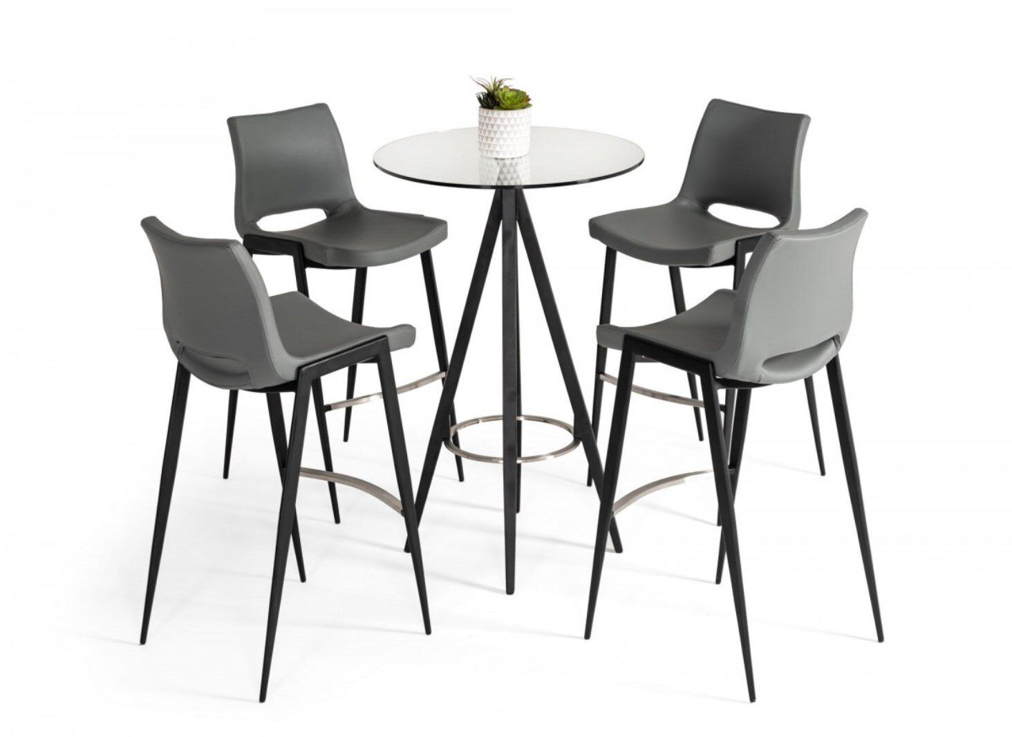 Mikaia Bar Height 27.5'' Pedestal Dining Table thumbnail 2