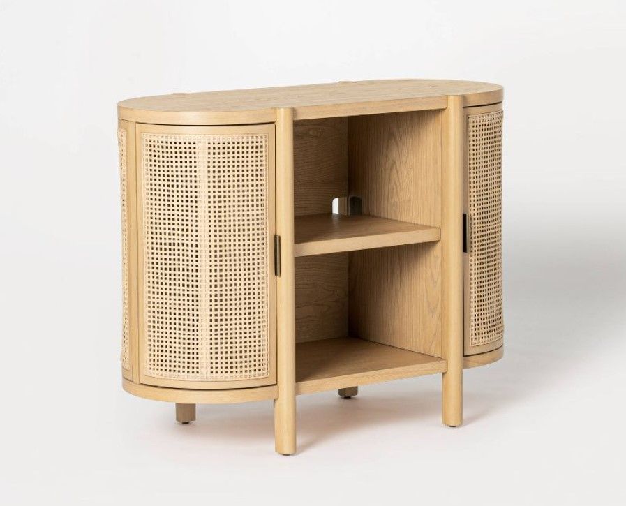 Portola Hills Caned Door Console with Shelves thumbnail 2
