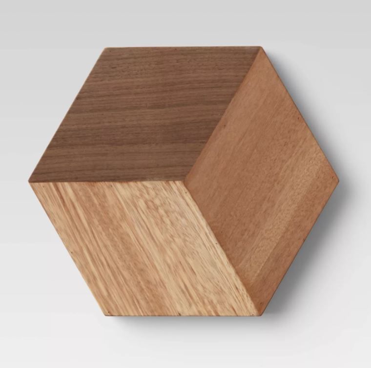 Set Of 3 Wood Tile Brown thumbnail 2