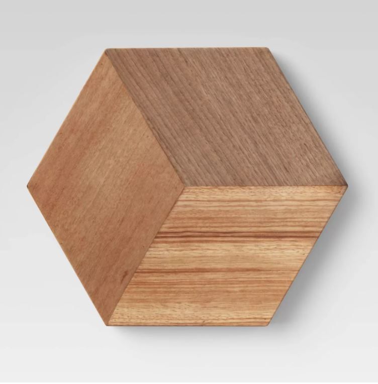 Set Of 3 Wood Tile Brown thumbnail 3