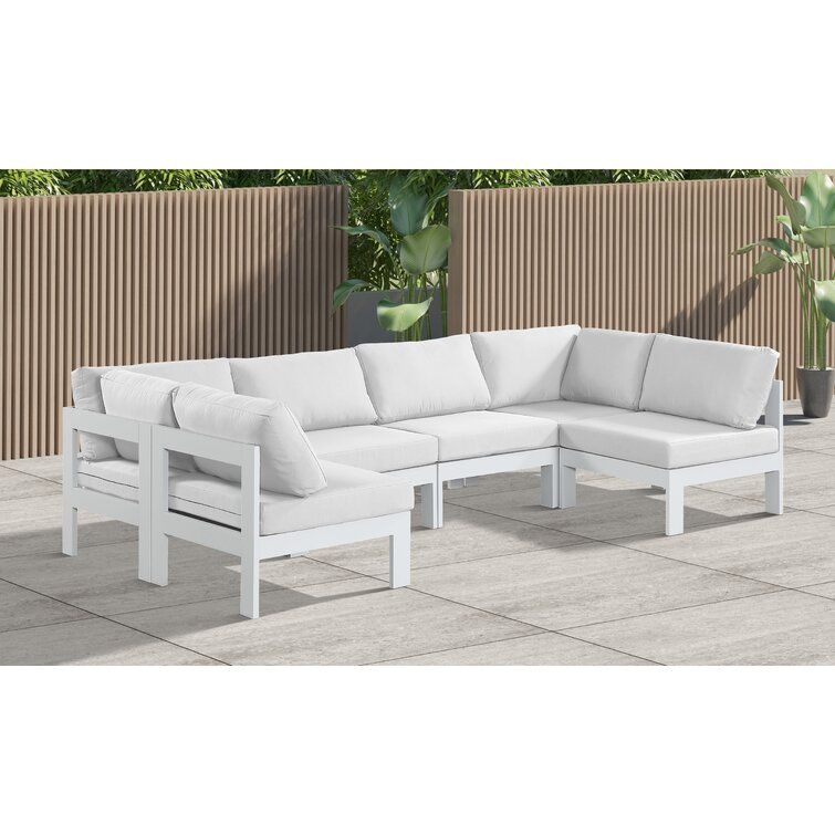 Nizuc Outdoor U Shaped Patio Sectional with Cushions thumbnail 4