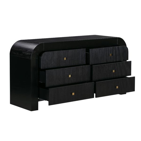 Ridge 6 Drawer Black Dresser thumbnail 3