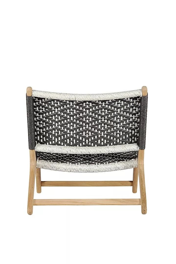 Havana Wicker Teak Armless Chair Black and White Diamond thumbnail 4