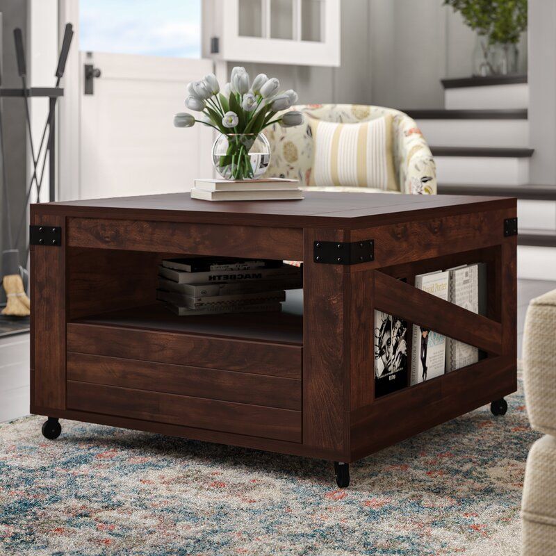 Halliburton Wheel Coffee Table With Storage thumbnail 2