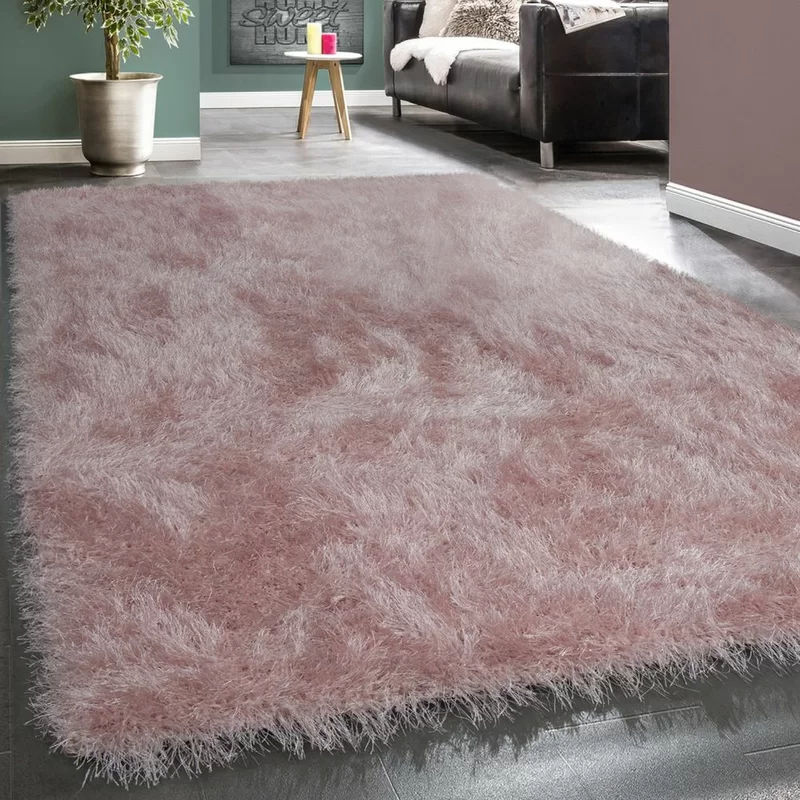 Leesa Shag Pink Area Rug 3'11"x5'7" thumbnail 2