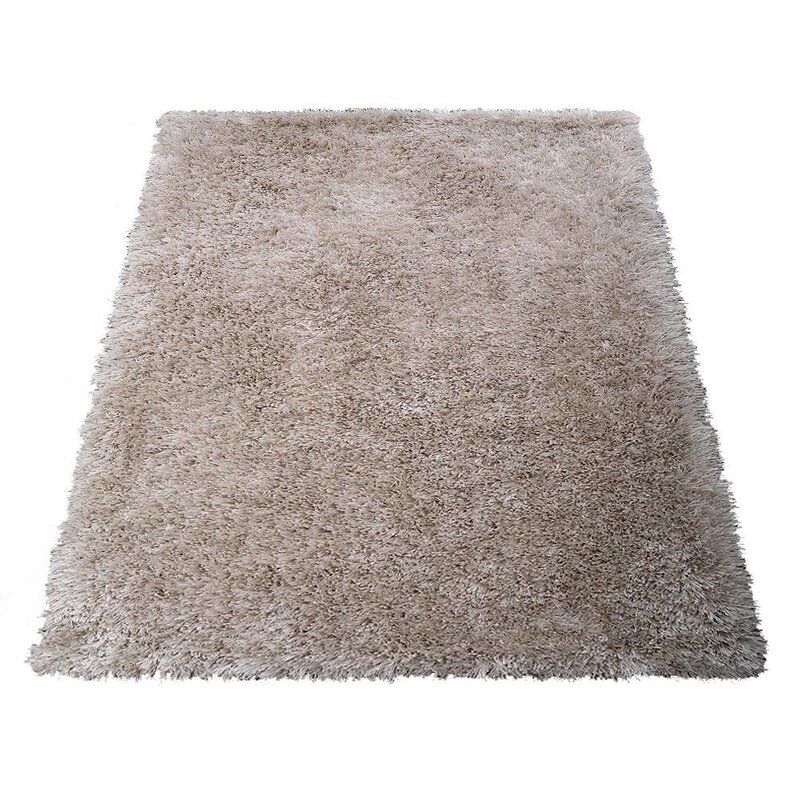Kavilash Handmade Shag Ivory Area Rug 9'x12' thumbnail 3
