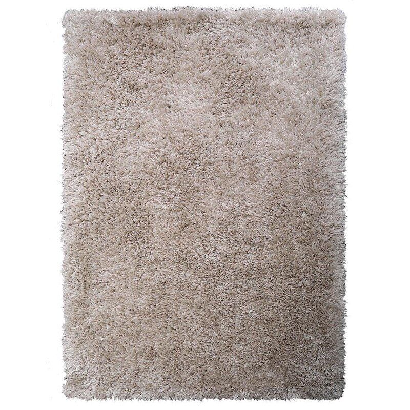 Kavilash Handmade Shag Ivory Area Rug 9'x12' thumbnail 2