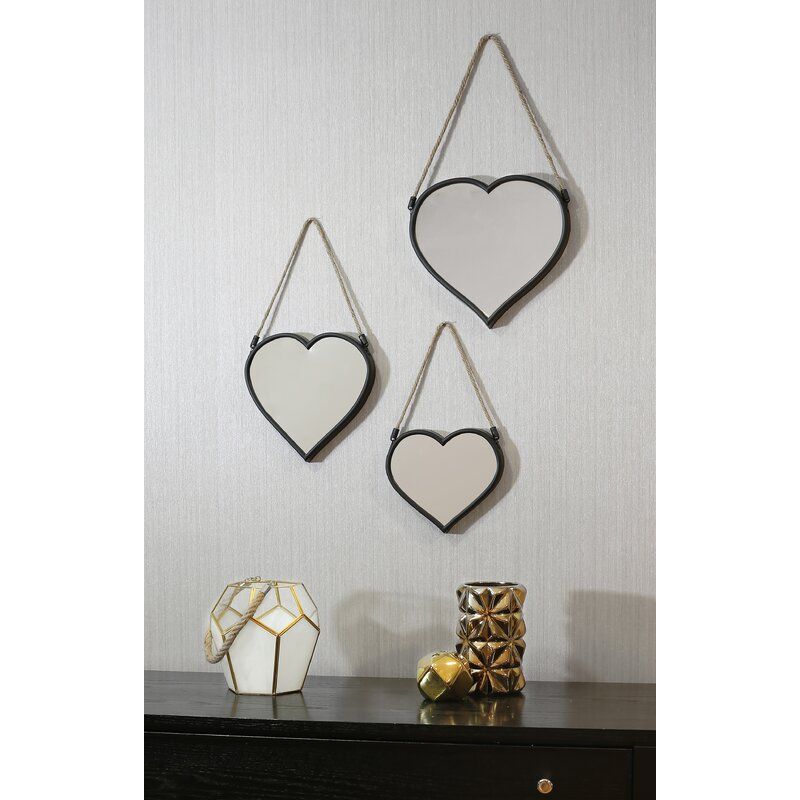 3 Piece Tasoula Heart Mirror Set Small thumbnail 4