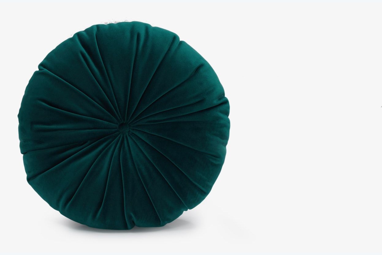 Minka Pleated Round Pillow With Insert-15"x15" thumbnail 3