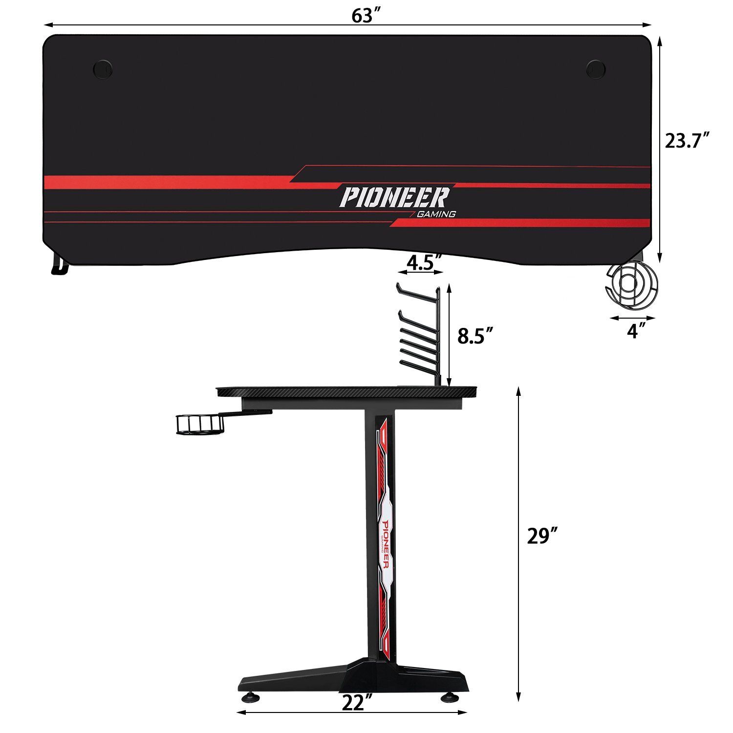 Gaming Desk Black thumbnail 3
