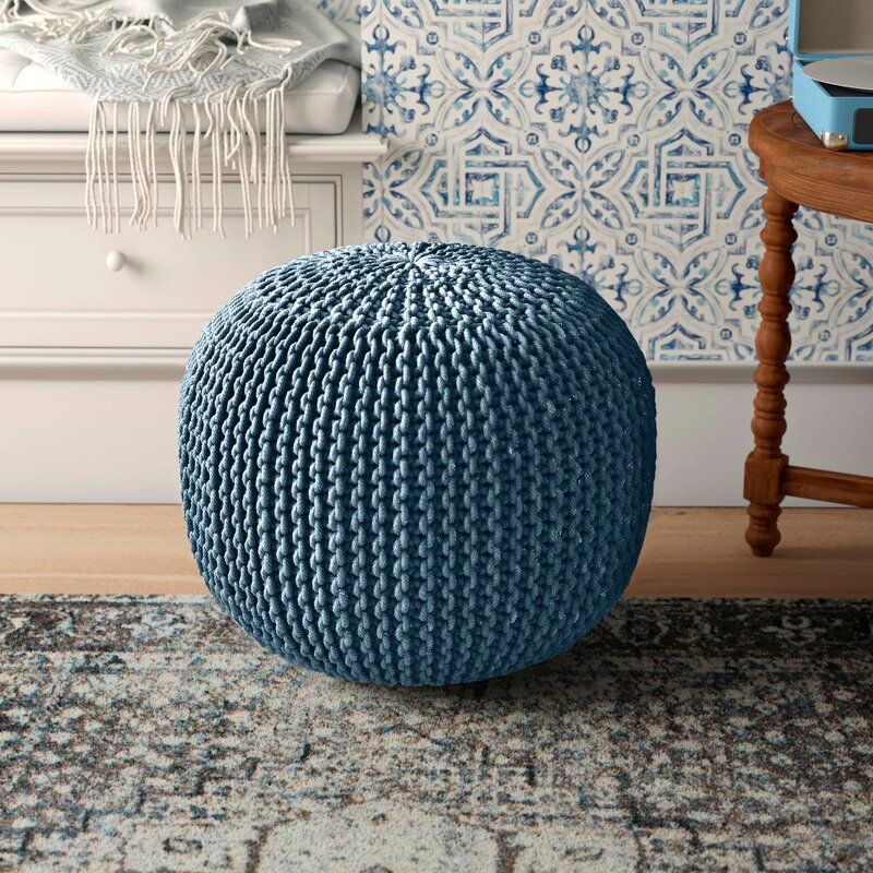 Collin Round Pouf Ottoman thumbnail 2