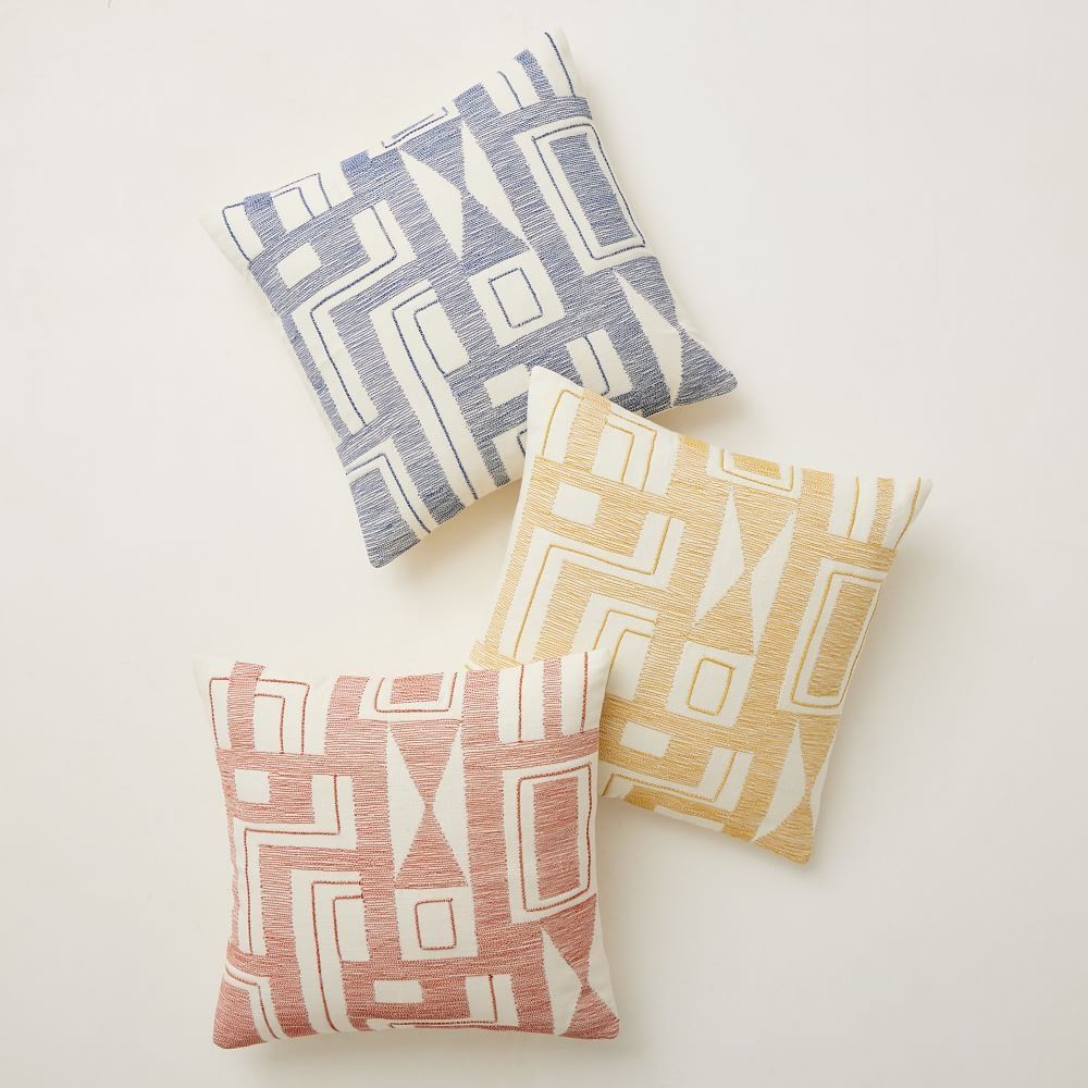 Embroidered Blank Shapes Pillow Cover without Insert-20"x20" thumbnail 2