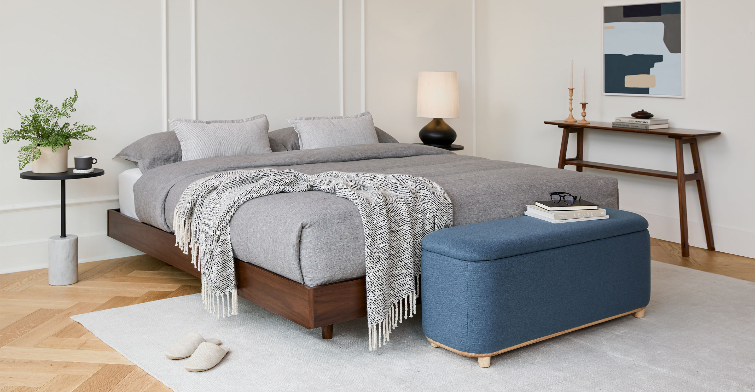 Maribo Blue Demure Storage Ottoman thumbnail 2