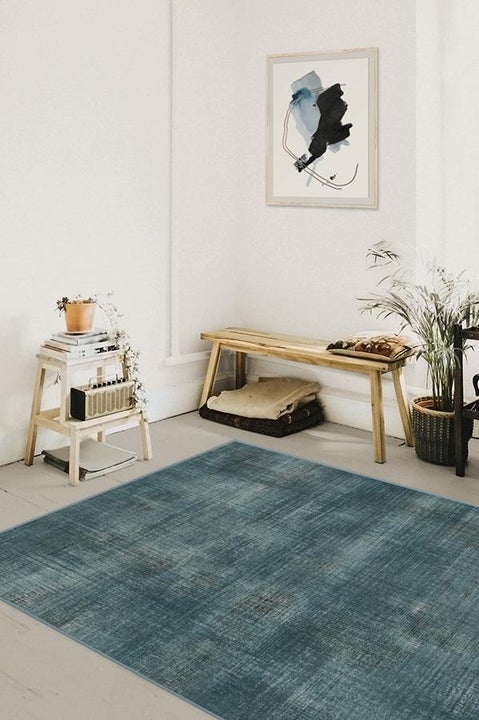 Sudaria Solid Teal Blue Rug-6'x9' thumbnail 2