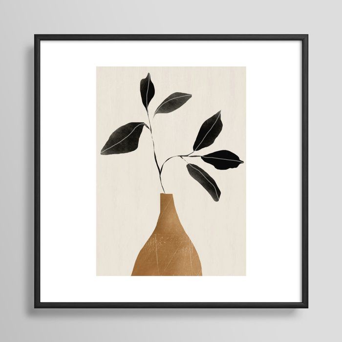 Minimal Plant 6 Art Print With Frame-10"x10" thumbnail 2