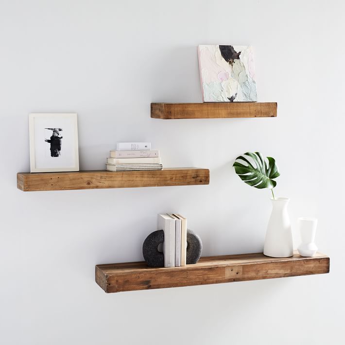 Reclaimed Solid Pine Floating Wall Shelves thumbnail 4
