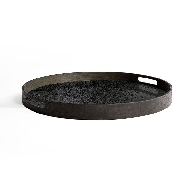 Classics Black Mirror Round Serving Decorative Tray thumbnail 2