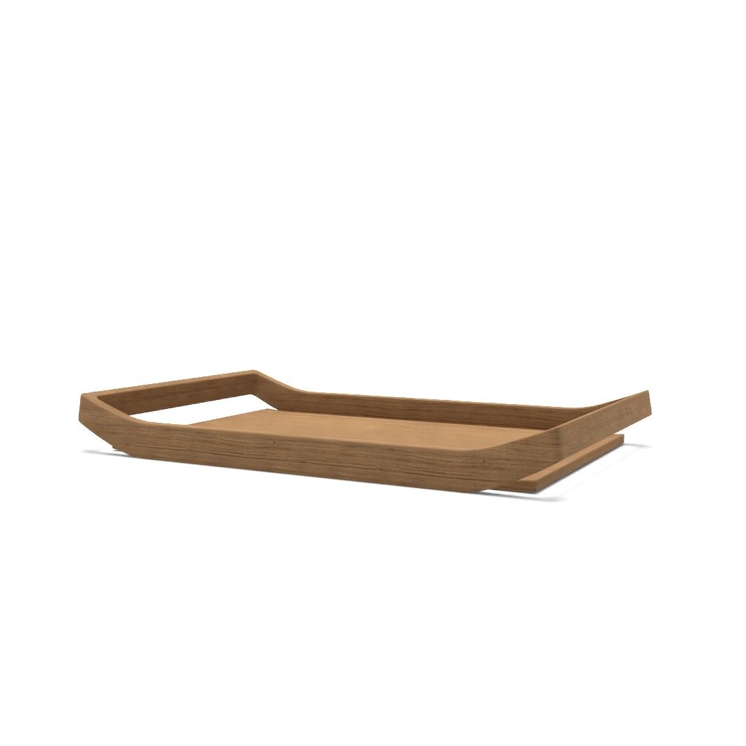 Barbry Brown Solid Wood Rectangle Decorative Tray thumbnail 2