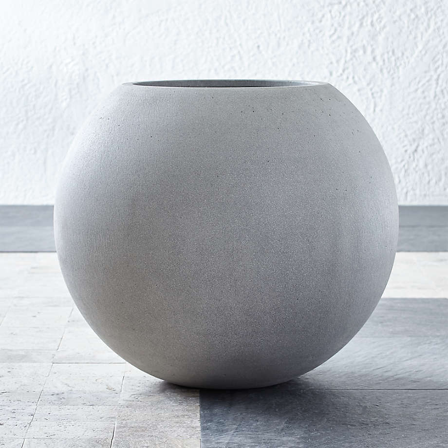 Sphere Large Light Grey Indoor Outdoor Planter thumbnail 3