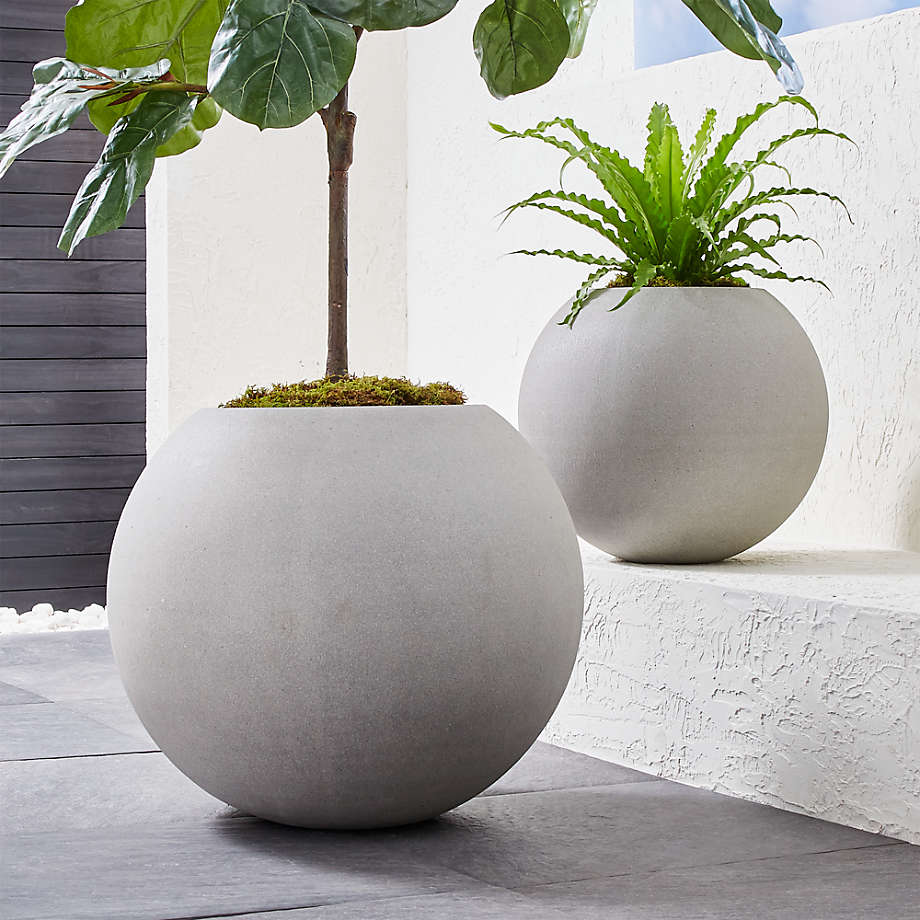 Sphere Large Light Grey Indoor Outdoor Planter thumbnail 5