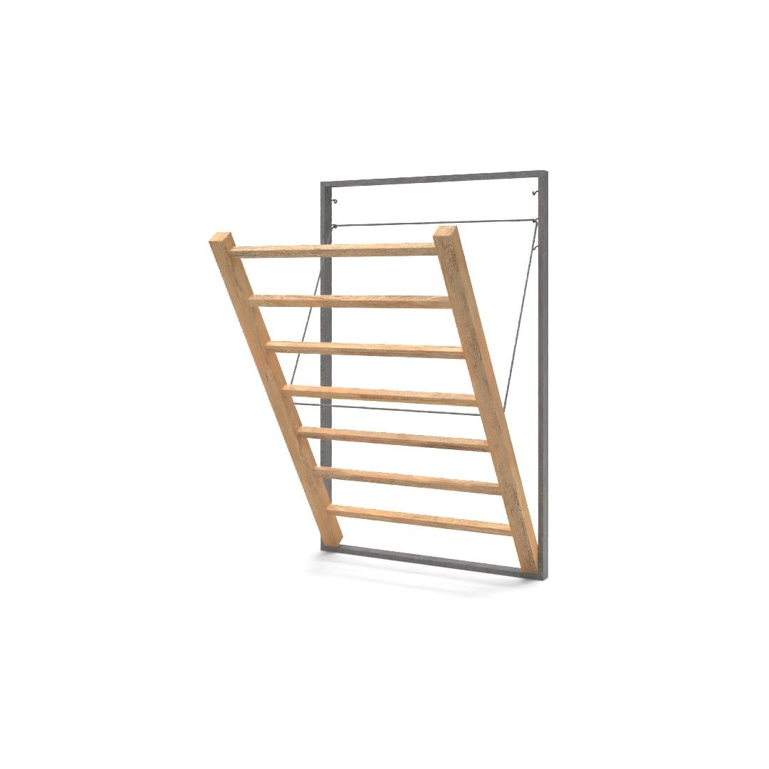 Galvanized Wall-Mount Laundry Drying Rack thumbnail 3