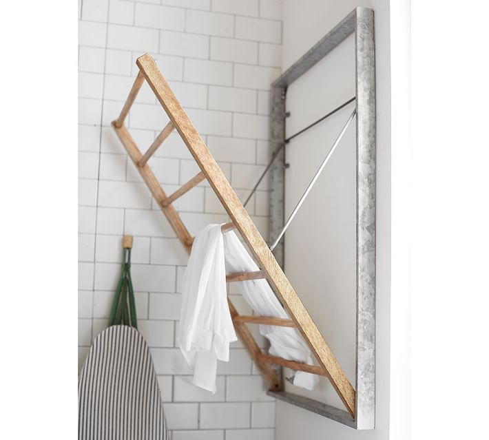 Galvanized Wall-Mount Laundry Drying Rack thumbnail 4