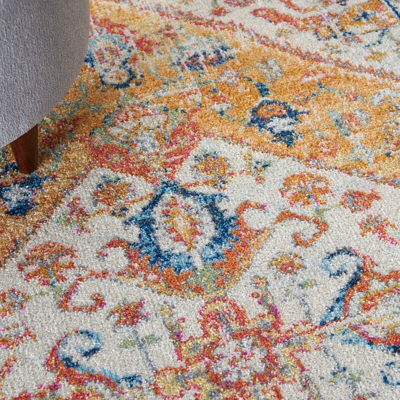 Baylee Oriental Yellow Ivory Area Rug 8'x10' thumbnail 3