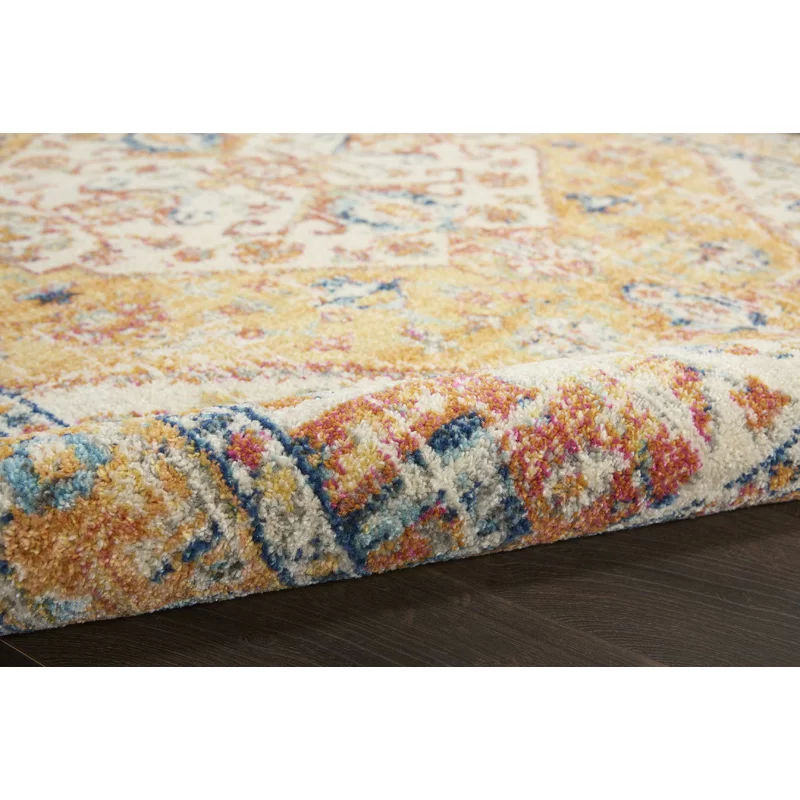 Baylee Oriental Yellow Ivory Area Rug 8'x10' thumbnail 5
