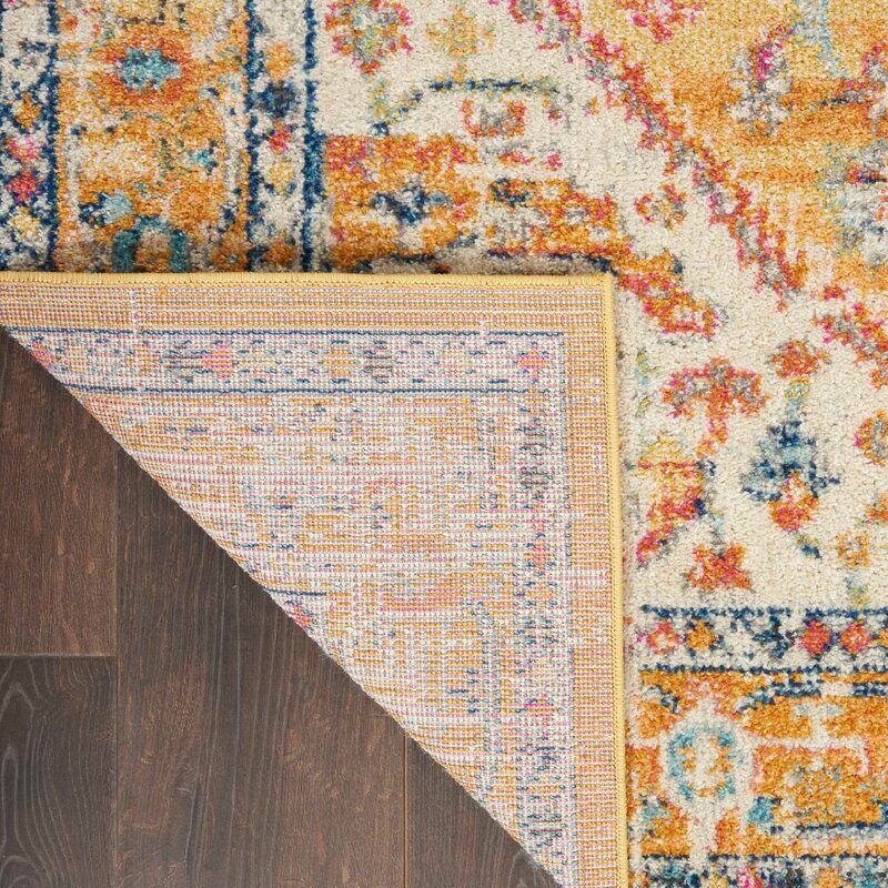 Baylee Oriental Yellow Ivory Area Rug 8'x10' thumbnail 6