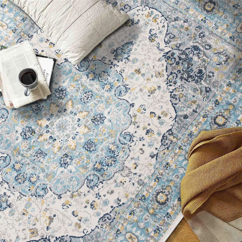 Hector Oriental Machine Woven Cream Area Rug-7'10"x10' thumbnail 3