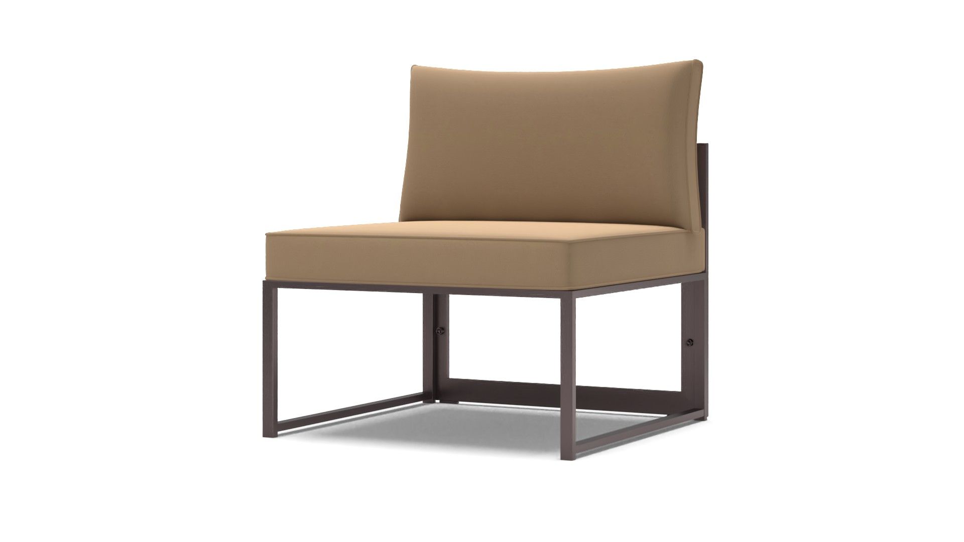 Tortuga Armless Outdoor Patio Chair - Brown Mocha thumbnail 3