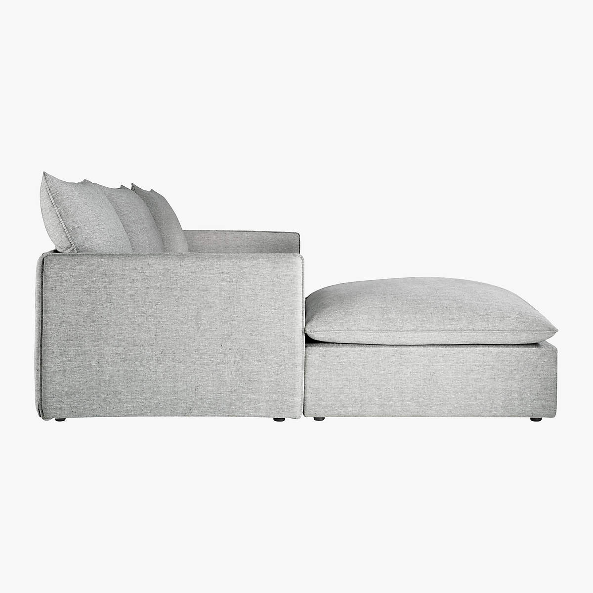 Lumin Grey Linen 4 Piece Sectional Sofa thumbnail 3