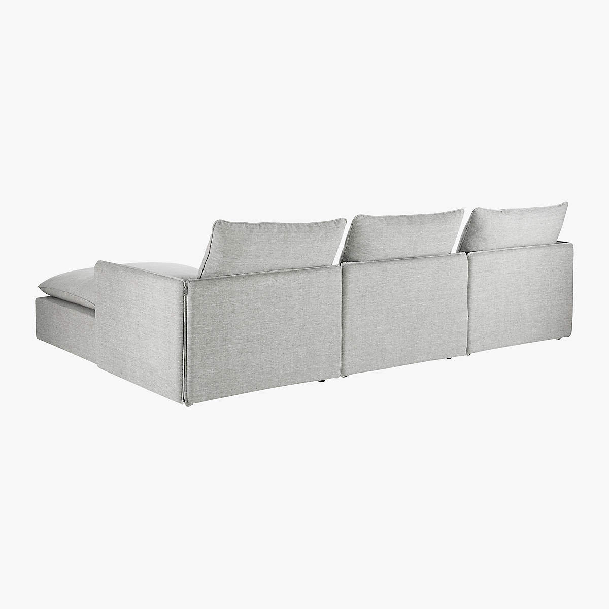 Lumin Grey Linen 4 Piece Sectional Sofa thumbnail 4