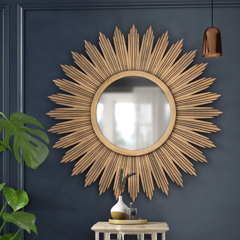 Aged Gold Wall Decor Modern And Contemporary Wall Mirror thumbnail 2
