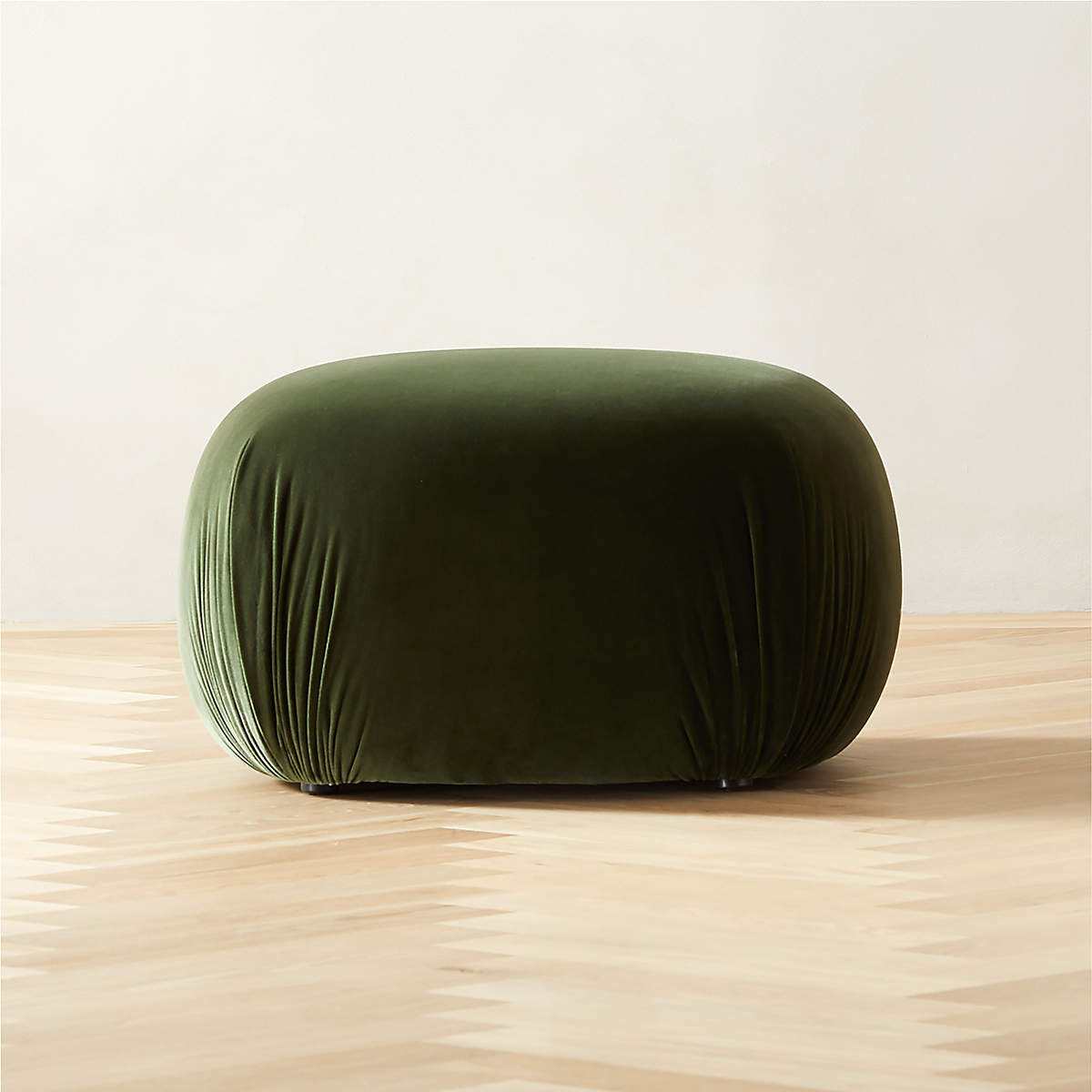 Gideon Green Velvet Ottoman thumbnail 2