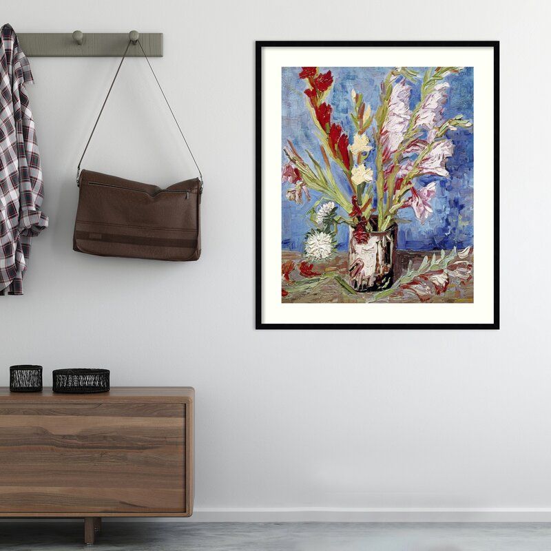 Vase With Gladioli by Vincent Van Gogh With Frame-41.17"x34.8" thumbnail 3