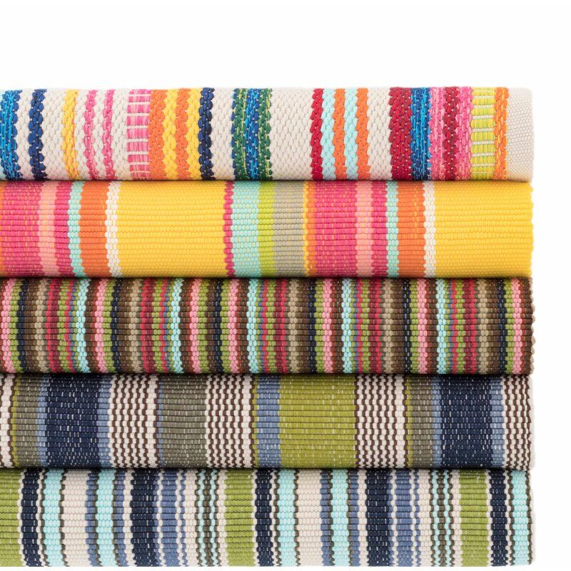 Bright Stripe Striped Handmade Flatweave Indoor Outdoor Area Rug-6'x9' thumbnail 4