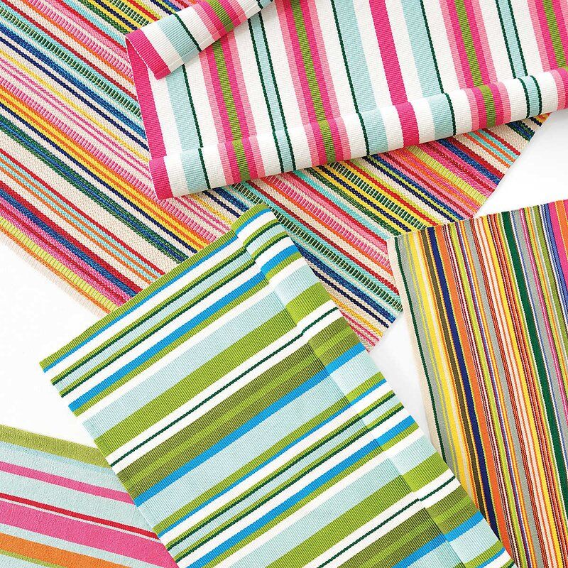 Bright Stripe Striped Handmade Flatweave Indoor Outdoor Area Rug-6'x9' thumbnail 8