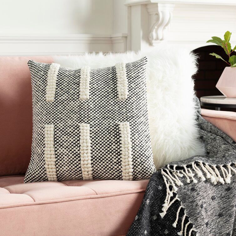 Sefarina Striped Cotton Blend Throw Pillow thumbnail 2