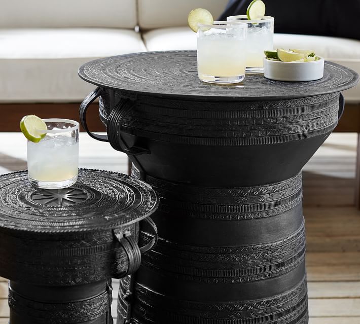 Frog Drum Indoor Outdoor Metal Side Table thumbnail 2