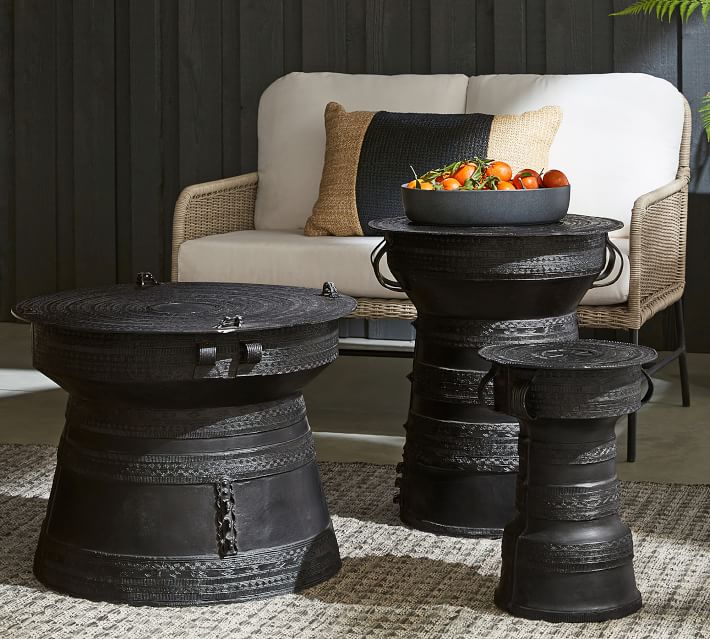 Frog Drum Indoor Outdoor Metal Side Table thumbnail 3