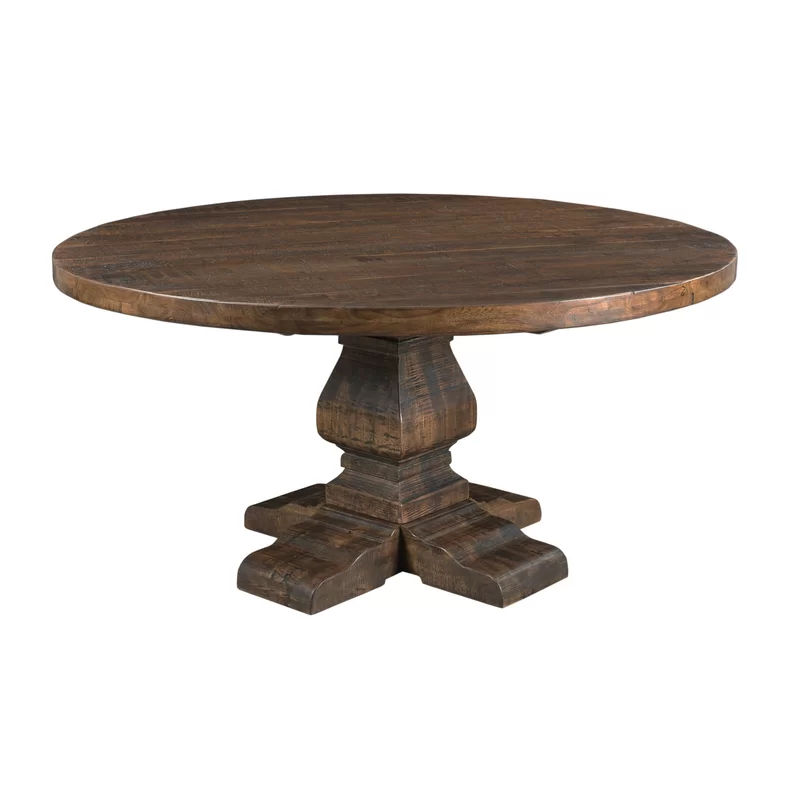 Hearon 60'' Acacia Solid Wood Pedestal Dining Table thumbnail 5