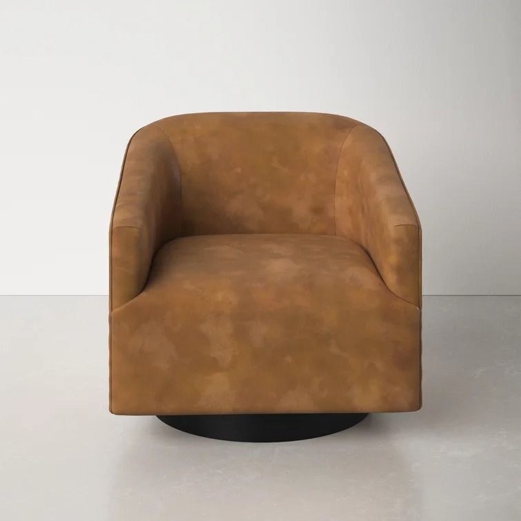 Hall Vegan Leather Swivel Barrel Chair thumbnail 3